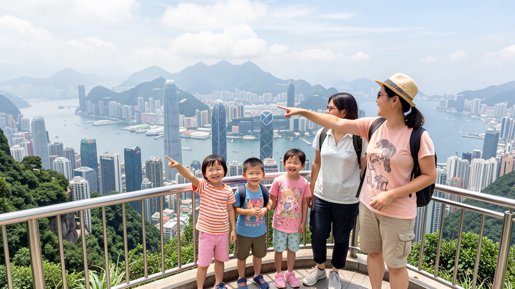 Hong Kong night skyline from Victoria Peak with illuminated buildings and harbour